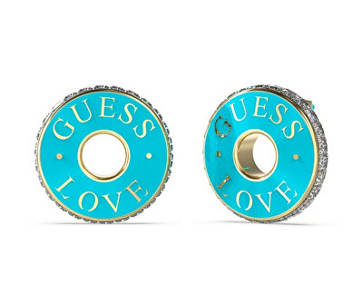 Originální pozlacené náušnice Love Guess JUBE04084JWYGTQT/U