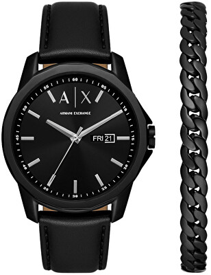 Armani Exchange - 2. JAKOST -  Dárkový set Leren + náramek AX7147SET