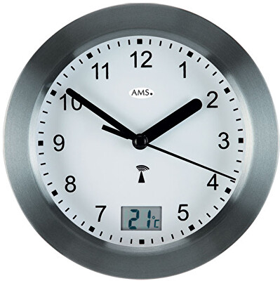 AMS Design - Rádiově řízené nástěnné hodiny s teploměrem 5925