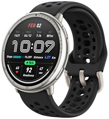 Amazfit - Active 2 (Round) Black Sport Silicone