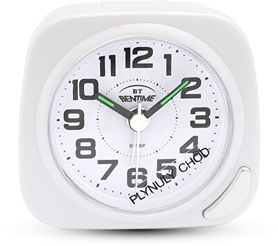 Bentime - Budík s plynulým chodem NB47-BB07202WH-O