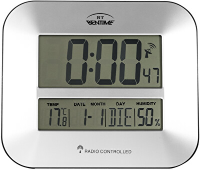 Bentime - Rádiem řízené hodiny/budík s teploměrem a vlhkoměrem H17-ET843S