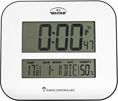 Bentime - Rádiem řízené hodiny/budík s teploměrem a vlhkoměrem H17-ET843W