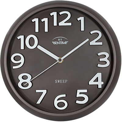 Bentime - Nástěnné hodiny s plynulým chodem H43-SW8315BR