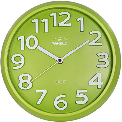 Bentime - Nástěnné hodiny s plynulým chodem H43-SW8315GR