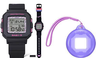 Casio - Dárkový set BABY-G BGD-10KKM-1ER Kuromi Collaboration (397) + náhradní pouzdro jako přívěsek