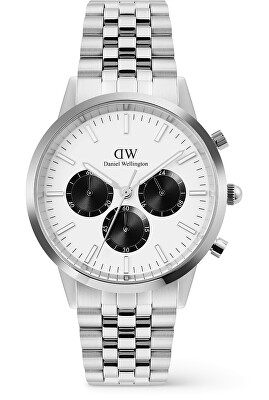 Daniel Wellington - Iconic 42 Chronograph Arch 5-Link Off-White Panda Silver DW00100872