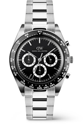 Daniel Wellington - Iconic Tachymeter 42 3-Link Black Black S DW00100947