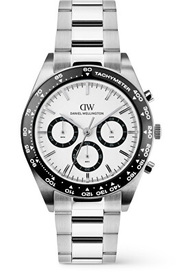 Daniel Wellington - Iconic Tachymeter 42 3-Link White Black S DW00100948