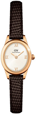 Daniel Wellington - Ophelia Mini 22x25,5 Dark Brown Lizard White Guilloché RG DW00100894