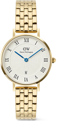 Daniel Wellington - Petite 28 Roman Numerals Date 5-Link White Gold DW00100857