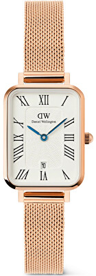 Daniel Wellington - Quadro 20x26 Roman Numerals Date Melrose White Rose Gold DW00100860