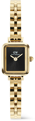 Daniel Wellington - Quadro Mini 15.4x18.2 Arch 3-Link Onyx Sunray Gold DW00100851