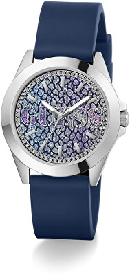 Guess - Ladies Blue Silver Tone Analog Watch GW0749L1