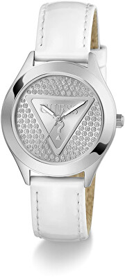 Guess - Ladies White Silver Tone Analog Watch GW0745L3