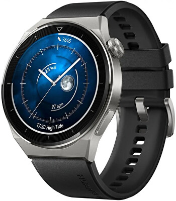 Huawei - 2. JAKOST -  Watch GT 3 Pro 46mm s titanovým tělem a černým sportovním řemínkem