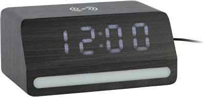 Karlsson - LED hodiny-budík 6078BK Karlsson s nabíječkou 6078BK
