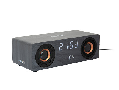 Karlsson - Rádiobudík s nabíjačkou a Bluetooth reproduktorom 6059BK