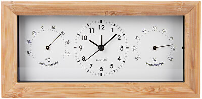Karlsson - Stolní hodiny s vlhkoměrem a teploměrem KA5925WH