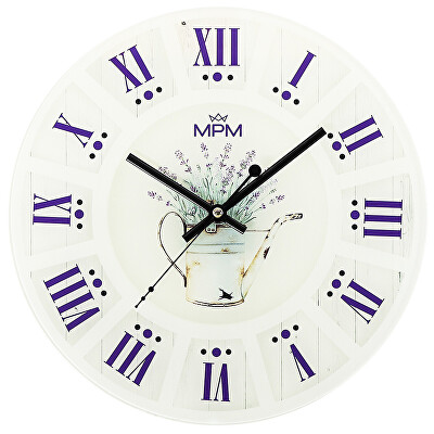 MPM Quality - Nástěnné skleněné hodiny Provence E09.4376