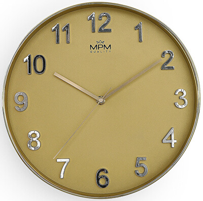 MPM Quality - Nástěnné hodiny Golden Simplicity E01.4163.80