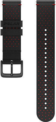 Polar - Kožený řemínek 20 mm M/L černo-červená