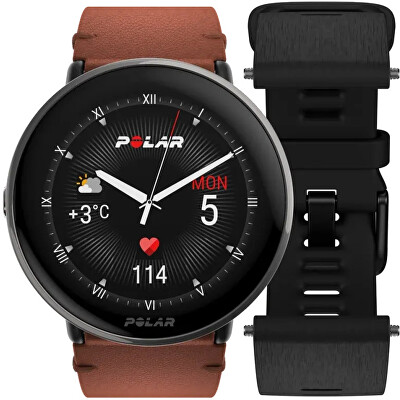 Polar - Dárkový set POLAR IGNITE 3 Titanium Brown M/L + řemínek
