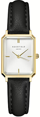Rosefield - Octagon XS White Black Leather Gold OWBLG-O84