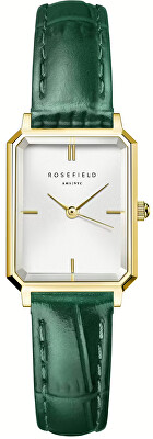 Rosefield - Octagon XS White Emerald Leather Gold OWGLG-O86