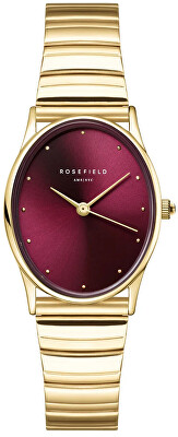 Rosefield - Oval Burgundy Half-moon Steel Gold OVGSG-OV15