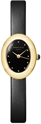 Rosefield - Ovale Black Matte Black Leather Gold OVBGLG-OV18