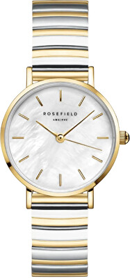 Rosefield - Small Edit White MOP Half-Moon Steel Duotone SEWDSG-SE03