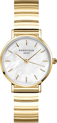 Rosefield - Small Edit White MOP Half-Moon Steel Gold SEWGSG-SE02