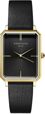 Rosefield - The Elles Black Sunray Black Leather Gold OBSBG-O49
