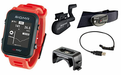 Sigma - Pulsmetr iD.TRI SET Neon Red 24280