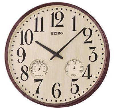 Seiko - Nástěnné hodiny s teploměrem a vlhkoměrem QXA783B