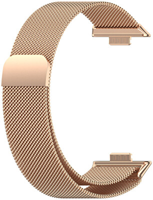4wrist - Milánský tah pro Huawei Fit 3 - Milanese Loop Rose Gold