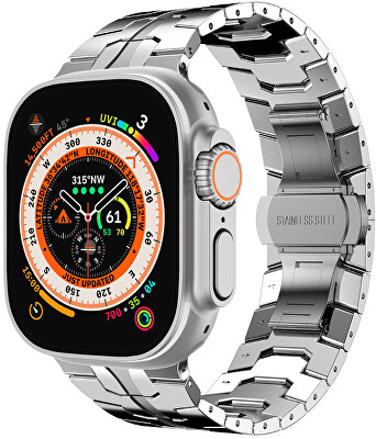 4wrist - Ocelový tah Iron Man pro Apple Watch 42/44/45/49 mm - Silver