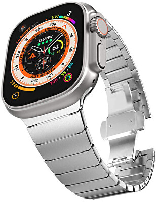 4wrist - Ocelový tah s motýlovou sponou pro Apple Watch 42/44/45/49 mm - Silver