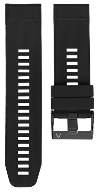 4wrist - Silikonový řemínek pro Garmin Fenix 7X/Fenix 6X/Fenix 5X Plus/Fenix 3 - 26 mm - Black