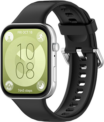 4wrist - Silikonový řemínek pro Huawei Fit 3 - Black