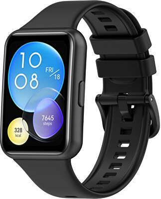 4wrist - Silikonový řemínek pro Huawei Watch FIT 2 Active - Black