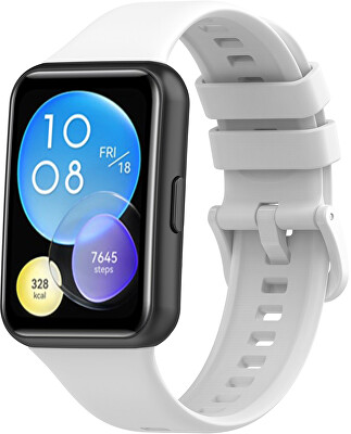 4wrist - Silikonový řemínek pro Huawei Watch FIT 2 Active - White
