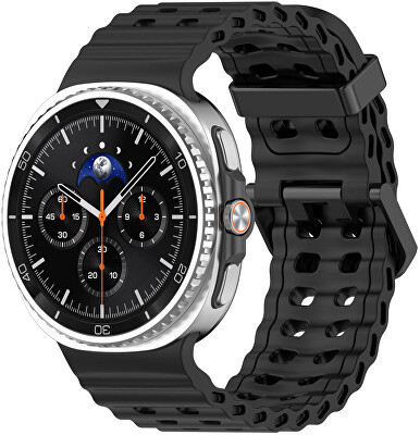 4wrist - Silikonový sportovní řemínek pro Samsung Galaxy Watch8 - Černý