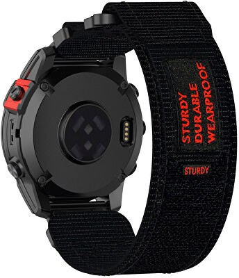 4wrist - Velcro řemínek pro Garmin 20 mm - Black
