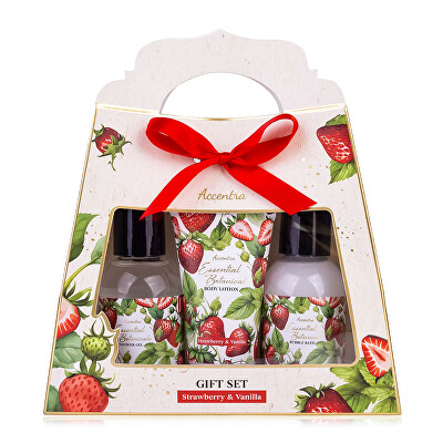 Accentra - Darčeková sada v krabičke s uchom Strawberry & Vanilla Essential Botanical