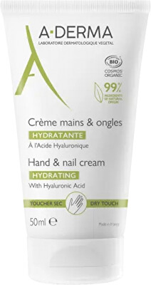A-DERMA - Krém na ruce a nehty s kyselinou hyaluronovou (Hydrating Hand & Nail Cream) 50 ml