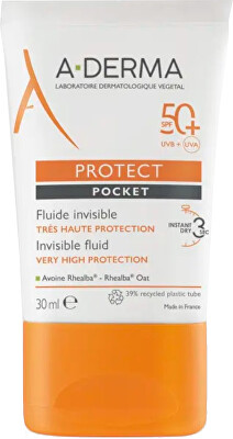 A-DERMA - Sluneční fluid SPF 50 Protect Pocket (Vey High Protection Invisible Fluid) 30 ml