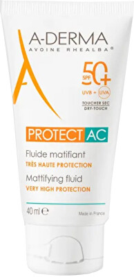 A-DERMA - 2. JAKOST -  Ochranný matující fluid SPF 50+ Protect AC (Mattifying Fluid) 40 ml