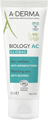 A-DERMA - 2. JAKOST -  Zmatňující péče proti nedokonalostem pleti Biology AC Global (Anti-Blemish Mattifying Care) 40 ml